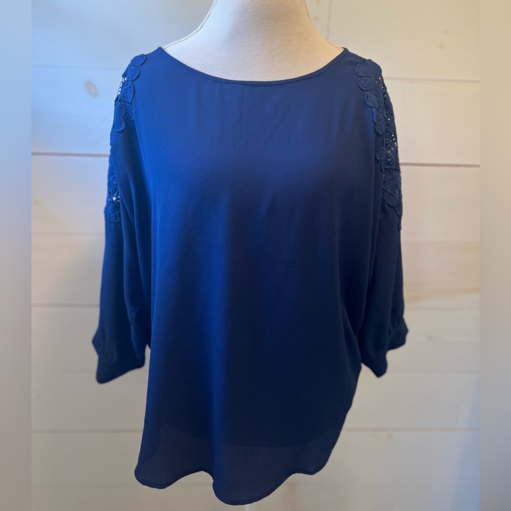 Soieblu blue women’s boho blouse